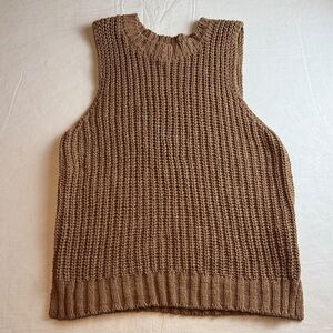 Abercrombie & Fitch Camel Color Easy Sweater Shaker Tank Split Sides Size S